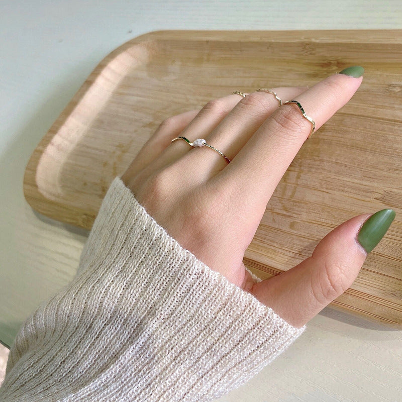 Simple Wavy Ring Five-Piece Set