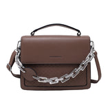 Solid Color Letter Flap Organ Crossbody Bag