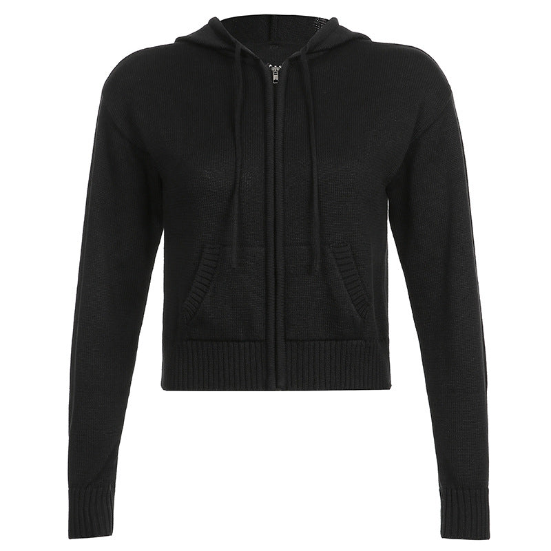 Slim Zipper Casual Hooded Sweater