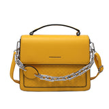 Solid Color Letter Flap Organ Crossbody Bag