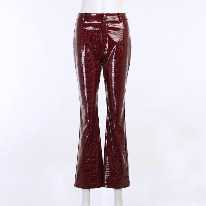 Slim Slimming Loose Leather Pants