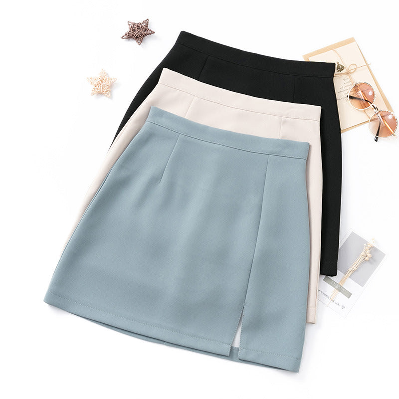 High waist and thin split skirt