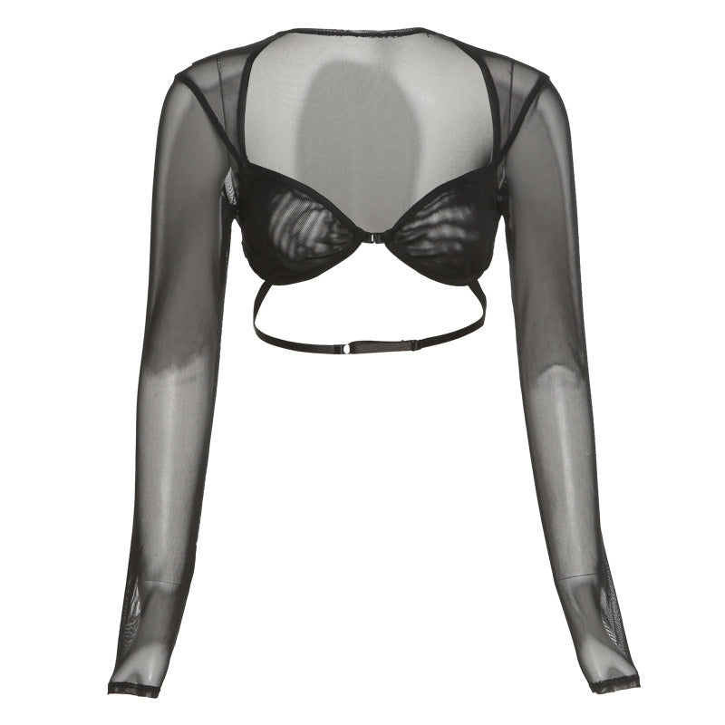 Long-sleeved Square-neck T-shirt