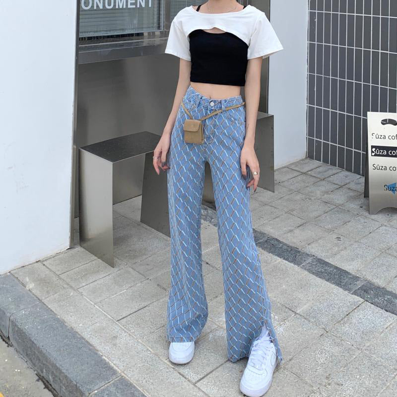 High Waist Thin Wide Leg Pants