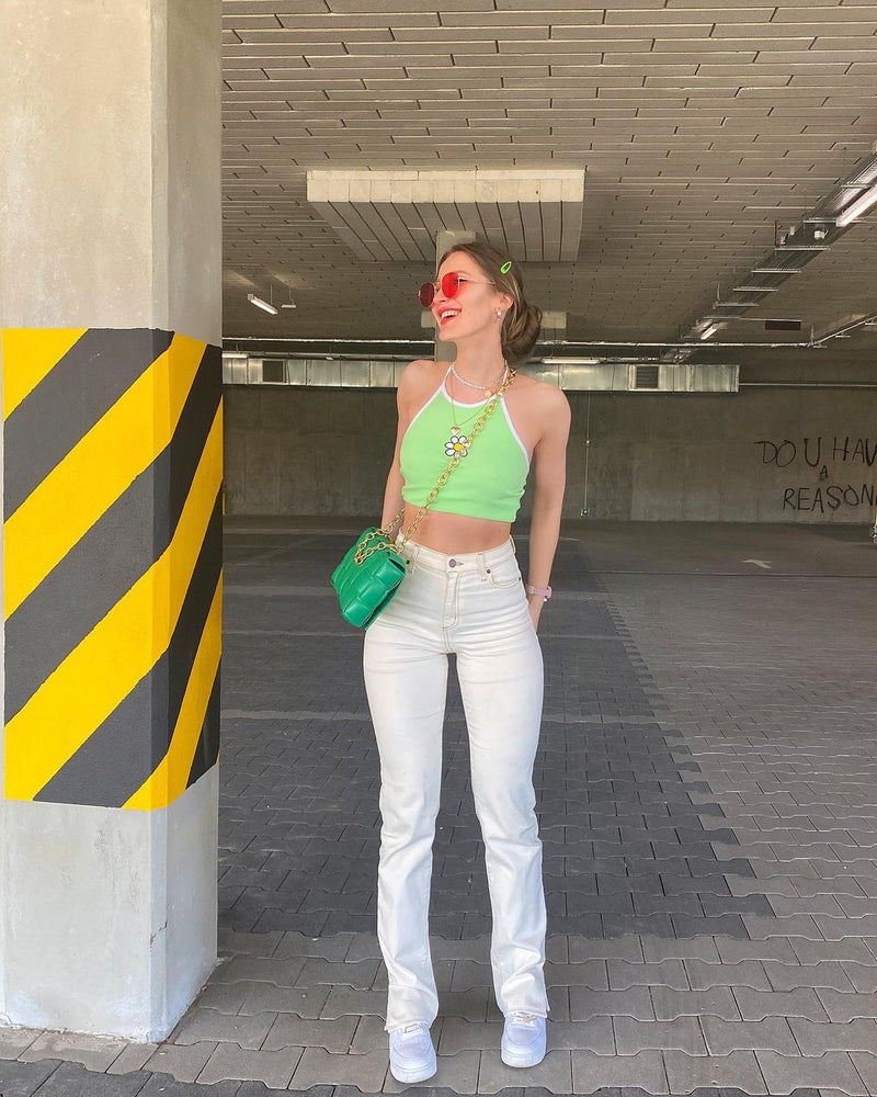 Trendy Drape High-waist Straight-leg Trousers