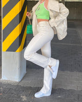 Trendy Drape High-waist Straight-leg Trousers