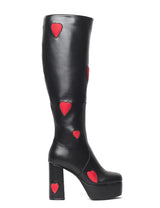 Zipper High Thick Heel Hearts Boots