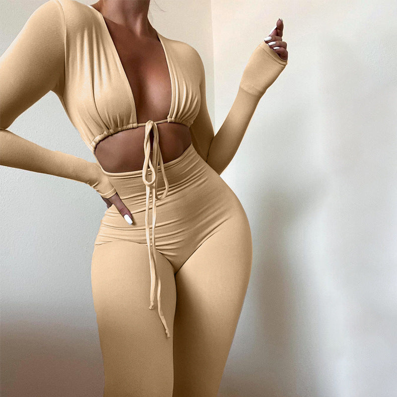 Solid Color Sexy Skinny Jumpsuit