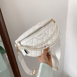 Leather Pearl One-shoulder Belt Bag