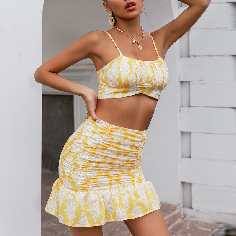 Printed Bikini Split Set