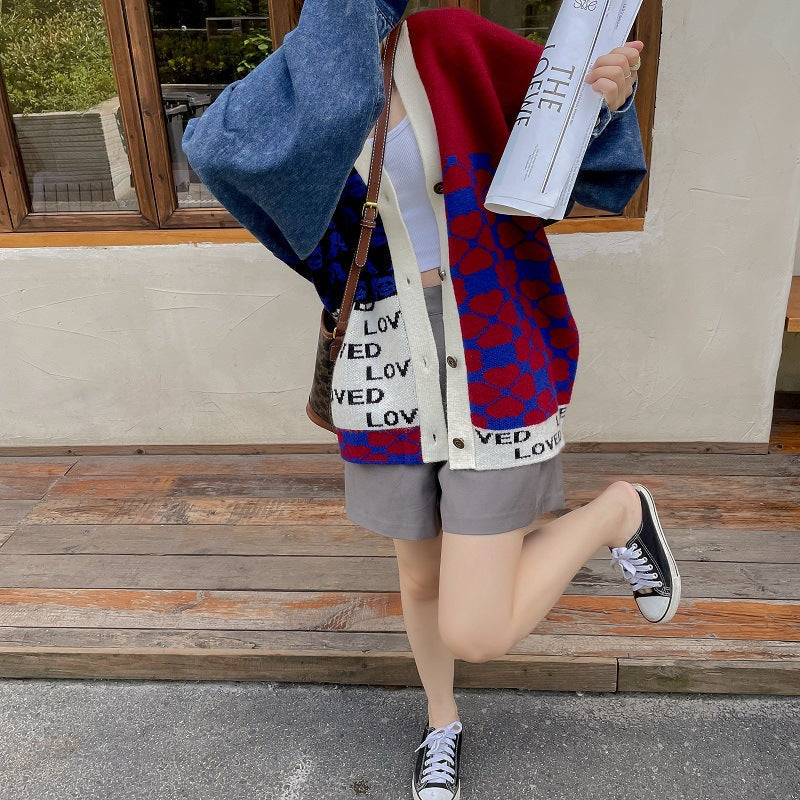 Stitching Loose Knit Sweater