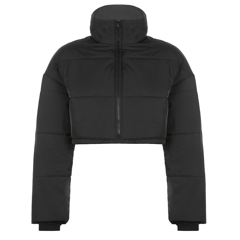 Black Short Loose Warm Padded Jacket