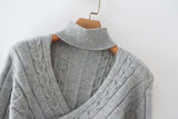 Grey Twist Knit Sweater