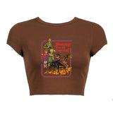 Round Neck Short Print Shirt