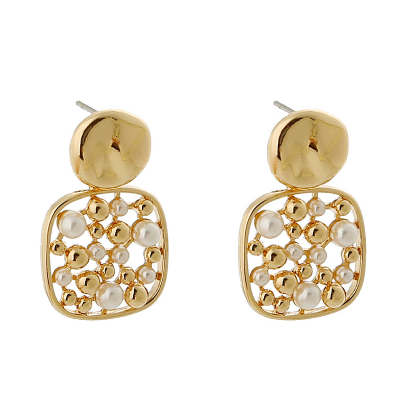 Square Cut-out Pearl Earring Accessories