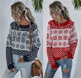 Knitted Loose Christmas Long-sleeved Round Neck Sweater