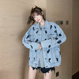 bird feathers Denim Jacket