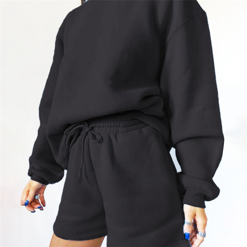 Long Sleeved Sweater & Shorts Suit