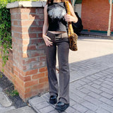 Low Waist Micro Flared Casual Pants