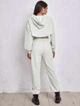 Sports Drawstring Hoodie Loose Three-Piece Suit