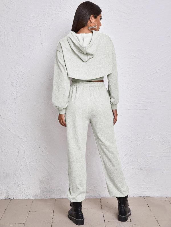 Sports Drawstring Hoodie Loose Three-Piece Suit
