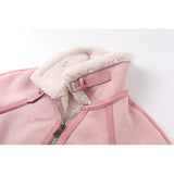 Loose Faux Lamb Wool Motorcycle Jacket