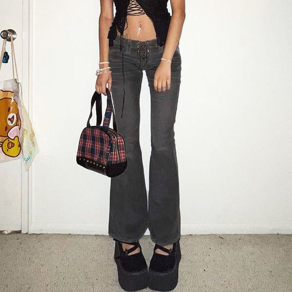 Slim Women's Solid Color Trousers