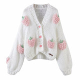 Big Flower Sweater Cardigan
