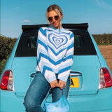 Colorblock Rainbow Love Print Sweater