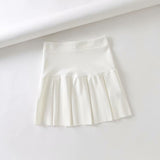 High Waist Elastic Pleated Skirt