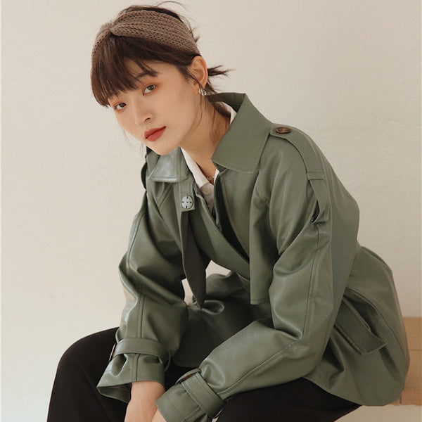 Short Pu Leather Jacket