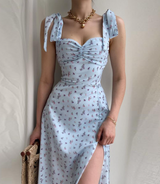 Light Blue Sexy Strappy Dress