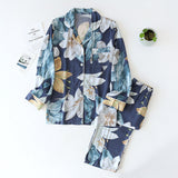 Long Sleeve Pajamas Suit Rayon Silk