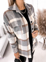 Long-sleeved Shirt Collar Woolen Jacket