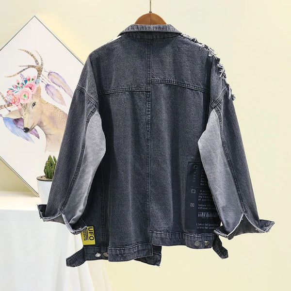 Patchwork denim jacket
