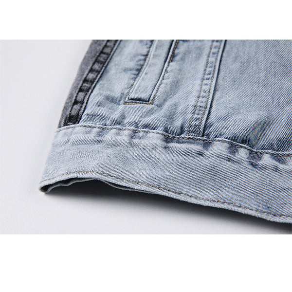 Contrast Color Stitching Denim Jacket