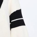 College Style Cardigan Black And White