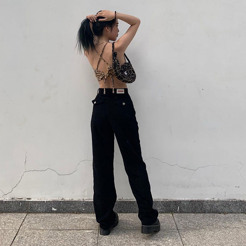 Leopard Print Halter Strap Top