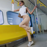 Plaid Casual Wide-Leg Pants