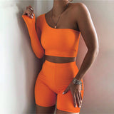 One-shoulder Sports Yoga Two-piece Suit