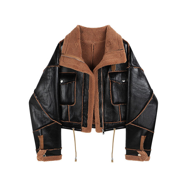Lamb Wool Motorcycle Jacket