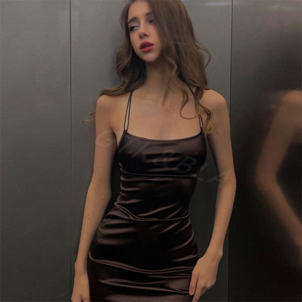 Sexy Bodycon Satin Dress