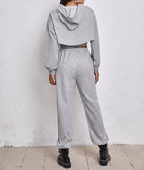 Sports Drawstring Hoodie Loose Three-Piece Suit