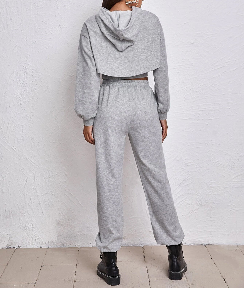 Sports Drawstring Hoodie Loose Three-Piece Suit