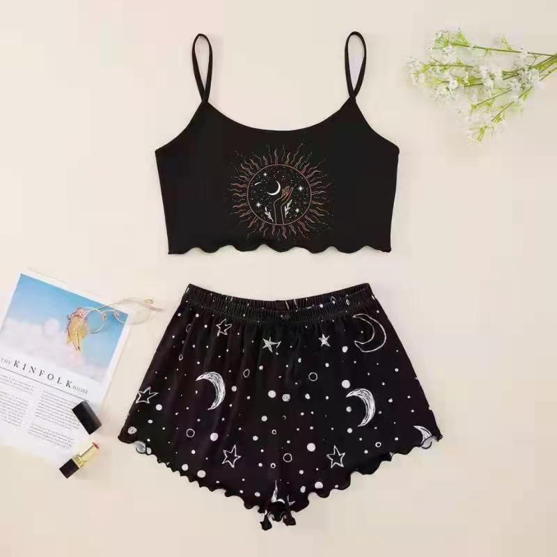 Cotton Girls Cartoon Casual PJ Suit