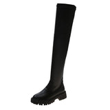 Square Heel Over The Knee Long Boots