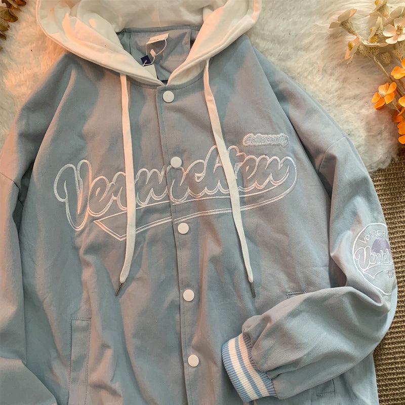 Simple Loose Hooded Jacket