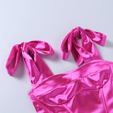 Satin Tunic Halter Strap Top