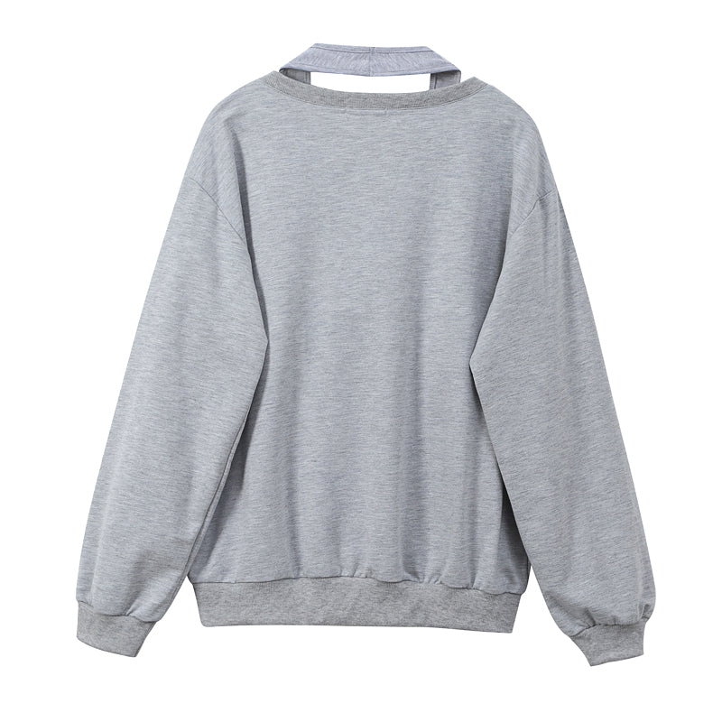 Grey V-neck Sweatshirt