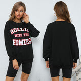 Letter Print Sweatshirt Pullover Sports Top